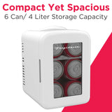 Frigidaire 6 Can/4 Liter Mini Personal Fridge Cooler, White
