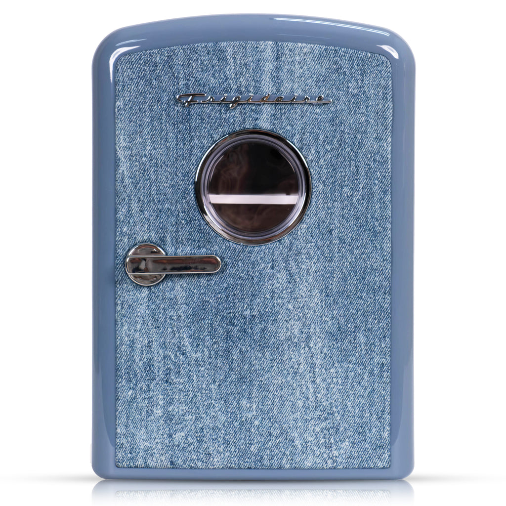 Frigidaire, 9 Can/6 Liter Mini Personal Fridge Cooler, Denim Door, Light Blue