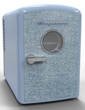Frigidaire, 9 Can/6 Liter Mini Personal Fridge Cooler, Denim Door, Light Blue