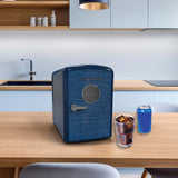 Frigidaire, 9 Can/6 Liter Mini Personal Fridge Cooler, Denim Door, Indigo