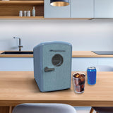 Frigidaire, 9 Can/6 Liter Mini Personal Fridge Cooler, Denim Door, Light Blue