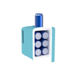 Frigidaire 6 +1 Can Mini Personal Fridge Cooler With Cooling Can Holder On Top, Blue