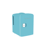 Frigidaire 6 +1 Can Mini Personal Fridge Cooler With Cooling Can Holder On Top, Blue