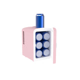 Frigidaire 6 +1 Can Mini Personal Fridge Cooler With Cooling Can Holder On Top, Pink