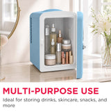 Frigidaire 6 Can/4 Liter Mini Personal Fridge Cooler With Bluetooth® Speaker, Blue