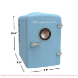 Frigidaire 6 Can/4 Liter Mini Personal Fridge Cooler With Bluetooth® Speaker, Blue