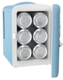Frigidaire 6 Can/4 Liter Mini Personal Fridge Cooler With Bluetooth® Speaker, Blue