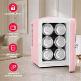 Frigidaire 6 Can/4 Liter Mini Personal Fridge Cooler With Bluetooth® Speaker, Pink