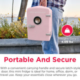 Frigidaire 6 Can/4 Liter Mini Personal Fridge Cooler With Bluetooth® Speaker, Pink