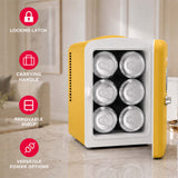 Frigidaire 6 Can/4 Liter Mini Personal Fridge Cooler With Bluetooth® Speaker, Yellow