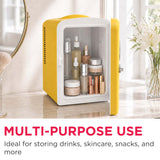 Frigidaire 6 Can/4 Liter Mini Personal Fridge Cooler With Bluetooth® Speaker, Yellow