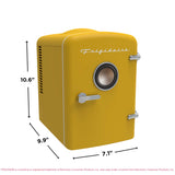 Frigidaire 6 Can/4 Liter Mini Personal Fridge Cooler With Bluetooth® Speaker, Yellow