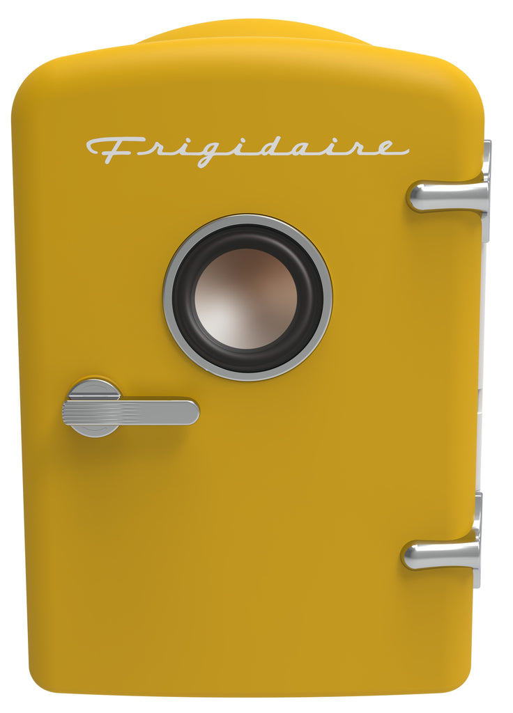 Frigidaire 6 Can/4 Liter Mini Personal Fridge Cooler With Bluetooth® Speaker, Yellow