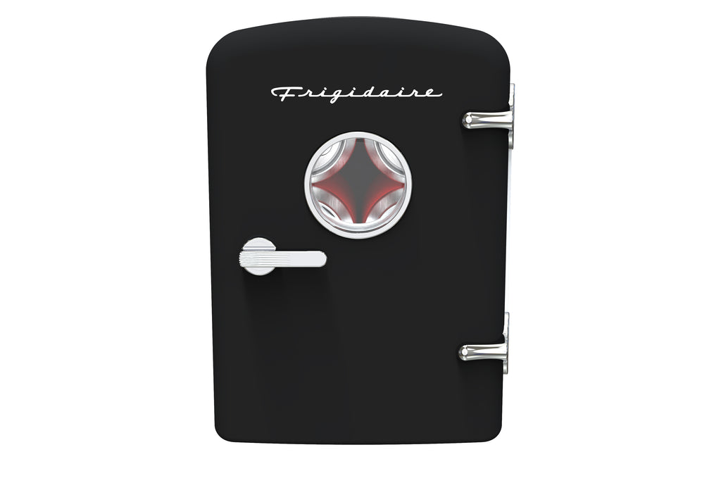 Frigidaire, 9 Can/6 Liter Mini Retro Personal Fridge, BLACK