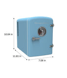 Frigidaire, 9 Can/6 Liter Mini Retro Personal Fridge, Blue