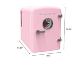 Frigidaire, 9 Can/6 Liter Mini Retro Personal Fridge, PINK