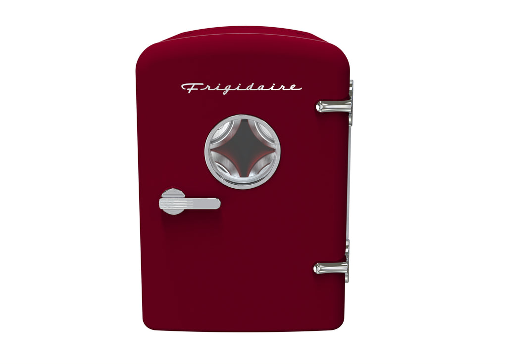 Frigidaire, 9 Can/6 Liter Mini Retro Personal Fridge, Red