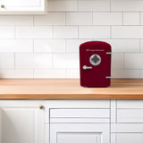 Frigidaire, 9 Can/6 Liter Mini Retro Personal Fridge, Red
