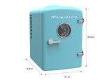Frigidaire, 6 Can/4 Liter Mini Personal Fridge Cooler, Blue