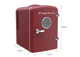 Frigidaire, 6 Can/4 Liter Mini Personal Fridge Cooler, Red