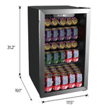 Frigidaire, 3.4 Cu. Ft. Glass Door Compact Refrigerator, Stainless Steel