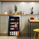 Frigidaire, 3.4 Cu. Ft. Glass Door Compact Refrigerator, Stainless Steel