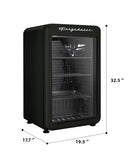 Frigidaire, 3.3 Cu. Ft. Retro Refrigerator, Glass Door, Black