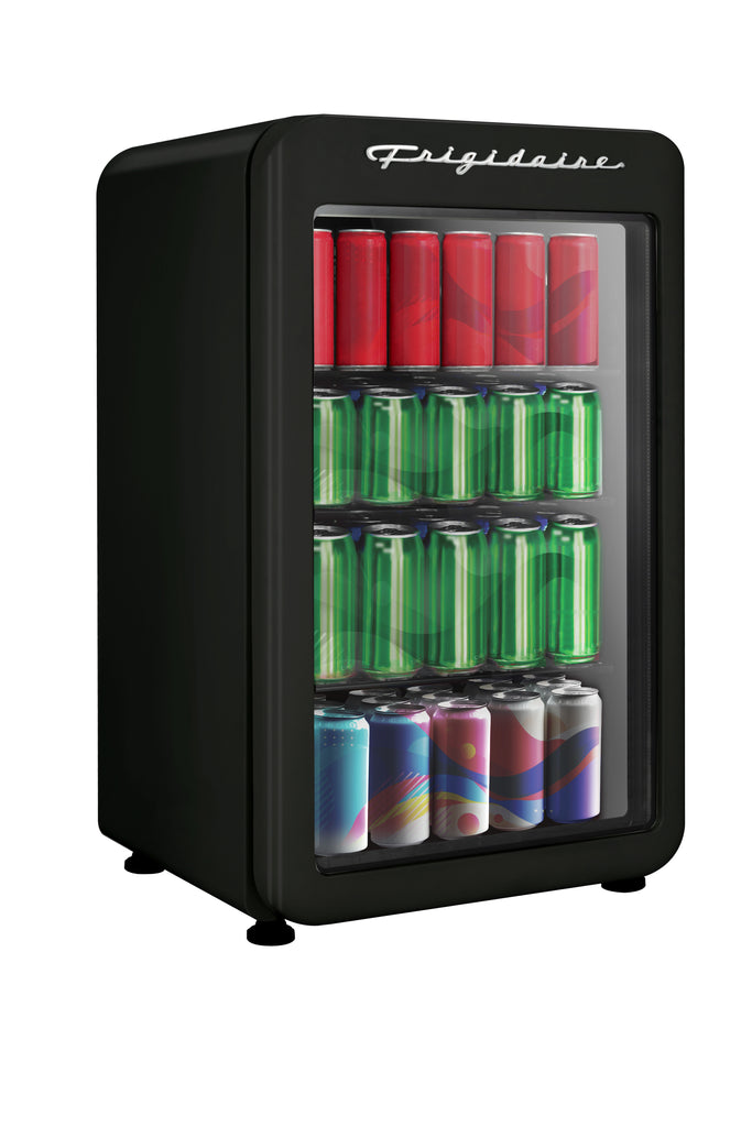 Frigidaire, 3.3 Cu. Ft. Retro Refrigerator, Glass Door, Black