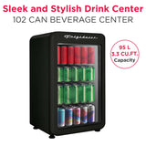 Frigidaire 3.3 Cu. Ft. Compact Retro Refrigerator, Glass Door, Black