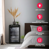 Frigidaire 3.3 Cu. Ft. Compact Retro Refrigerator, Glass Door, Black