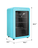 Frigidaire, 3.3 Cu. Ft. Retro Refrigerator, Glass Door, Blue