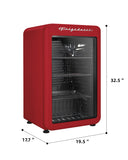 Frigidaire, 3.3 Cu. Ft. Retro Refrigerator, Glass Door, Red