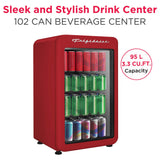 Frigidaire 3.3 Cu. Ft. Compact Retro Refrigerator, Glass Door, Red