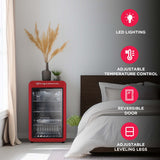 Frigidaire 3.3 Cu. Ft. Compact Retro Refrigerator, Glass Door, Red