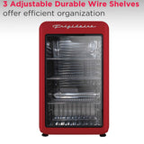 Frigidaire 3.3 Cu. Ft. Compact Retro Refrigerator, Glass Door, Red