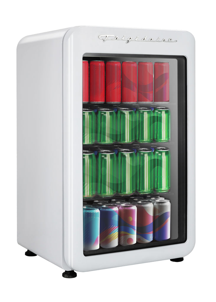 Frigidaire, 3.3 Cu. Ft. Retro Refrigerator, Glass Door, White