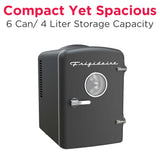 Frigidaire, 6 Can/4 Liter Mini Personal Fridge Cooler, Black