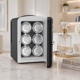 Frigidaire, 6 Can/4 Liter Mini Personal Fridge Cooler, Black