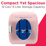 Frigidaire 12 Can/9 Liter Mini Personal Fridge Cooler, Pink