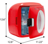 Frigidaire, 12 Can/9 Liter Mini Personal Fridge Cooler, Red