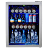 Frigidaire, 88 Can/25 Bottle, 2.6 Cu. Ft. Wine/Beverage Center, Glass Door, Grey