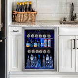 Frigidaire, 88 Can/25 Bottle, 2.6 Cu. Ft. Wine/Beverage Center, Glass Door, Grey