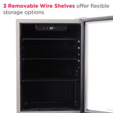 Frigidaire 88 Can/25 Bottle, 2.6 Cu. Ft. Wine/Beverage Center, Glass Door, Grey