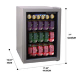 Frigidaire, 88 Can/25 Bottle, 2.6 Cu. Ft. Wine/Beverage Center, Glass Door, Grey