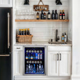 Frigidaire, 88 Can/25 Bottle, 2.6 Cu. Ft. Wine/Beverage Center, Glass Door, Grey