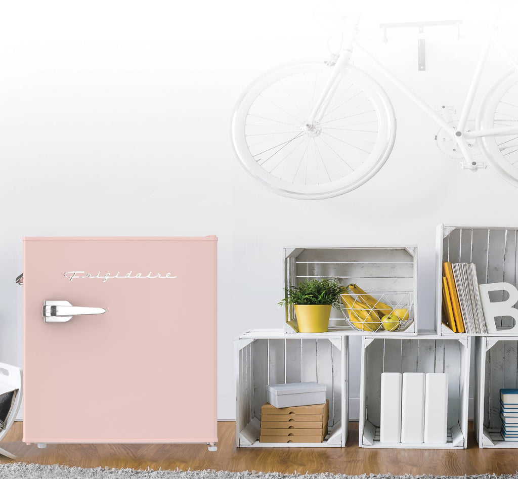 Frigidaire, 1.6 Cu. Ft. Retro Compact Refrigerator, Built-In Side Bottle Opener, Coral
