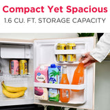 Frigidaire, 1.6 Cu. Ft. Retro Compact Refrigerator, Built-In Side Bottle Opener, Coral