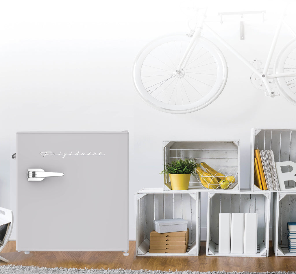 Frigidaire, 1.6 Cu. Ft. Retro Compact Refrigerator, Built-In Side Bottle Opener, Moonbeam