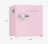 Frigidaire, 1.6 Cu. Ft. Retro Compact Refrigerator, Built-In Side Bottle Opener, Pink