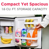 Frigidaire, 1.6 Cu. Ft. Retro Compact Refrigerator, Built-In Side Bottle Opener, Black